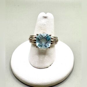 Jai John Hardy Sterling Silver Blue Topaz Ring Sz 8